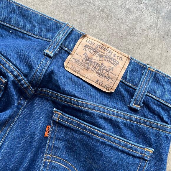 20505 217 70s Orange Tab Medium Wash Levi’s Straight Leg Jeans 29x32” (28x32”) - Picture 8 of 8